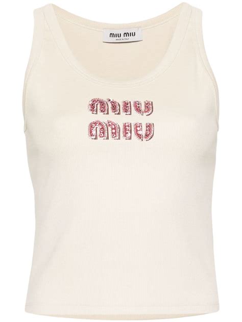 farfetch miumiu tank tops